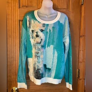 Elegant Llama Art Sweater - wool!